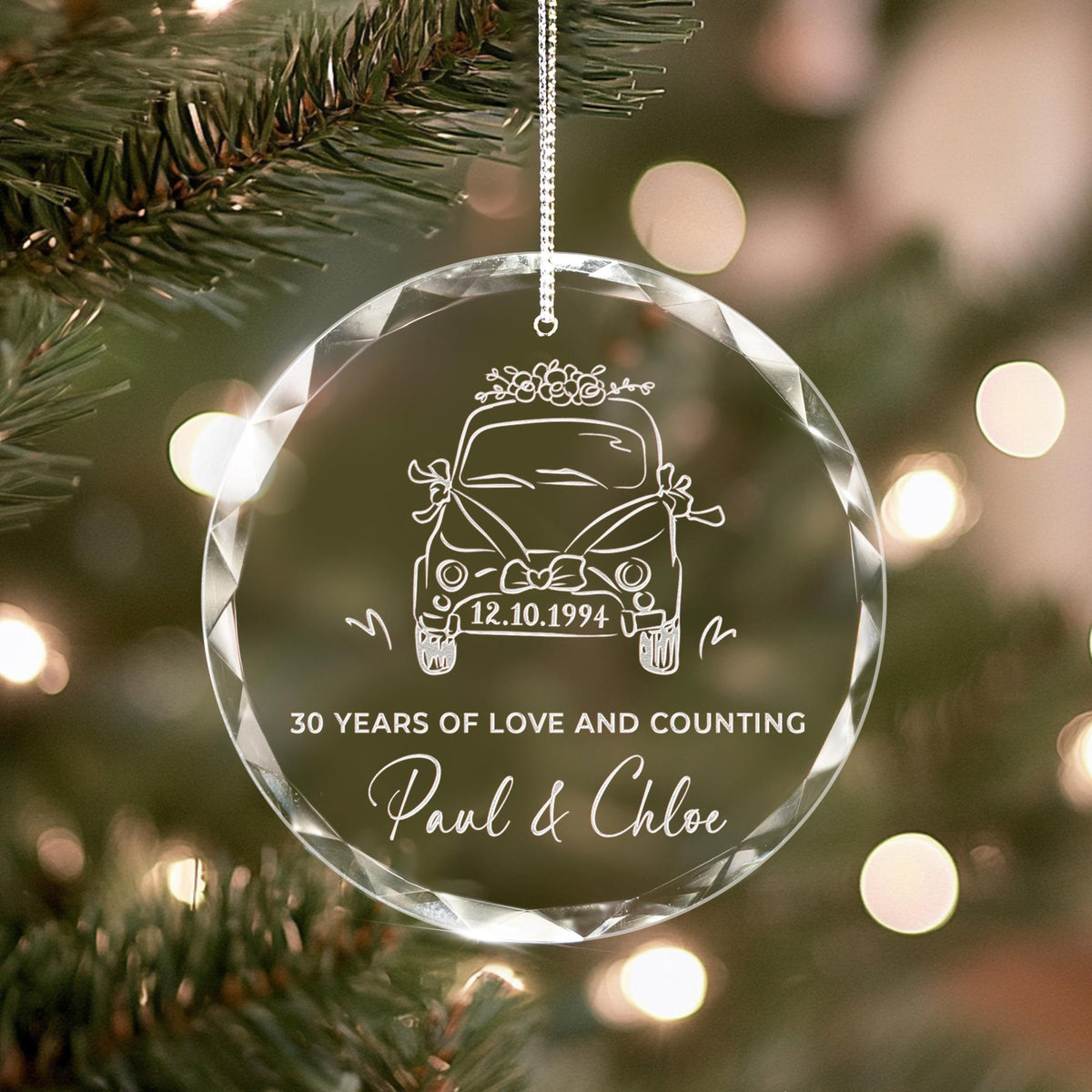 Personalized Anniversary Ornament, Years Of Love And Counting Ornament, Anniversary Gift For Parents, Christmas Gifts for Husband Wife