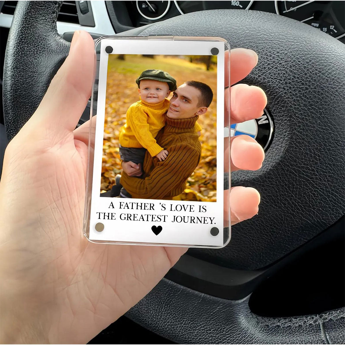 A Father's Love Is The Great Journey - Personalized Car Visor Clip