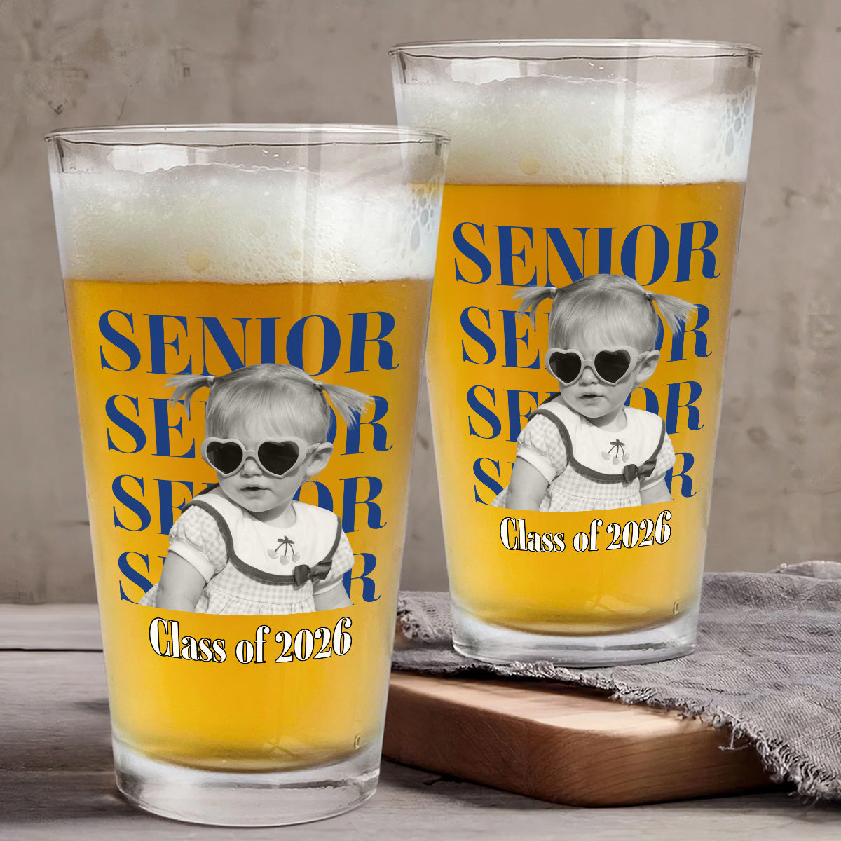 Senior 2026 Beer Glass, Class of 2026 Graduation Gift, Graduation Drinkware, Senior Night Cup