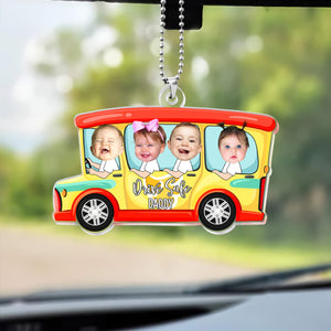 Personalized Kids Photo Car Ornament For Dad, Custom Drive Safe Daddy Car Ornament, Father's Day Gift, Drive Safe Gift For Grandpa