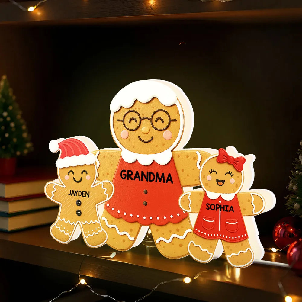 Grandma Perfect Batch Gingerbread Grandkids - Personalized Acrylic Light Box - Christmas Gift For Grandmas