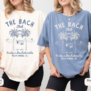 Custom Beach Bachelorette Shirts, Coastal bachelorette Party Tee, Beach Bride Shirt, Personalized The Bach Club Shirts,Beach Bach Party Gift