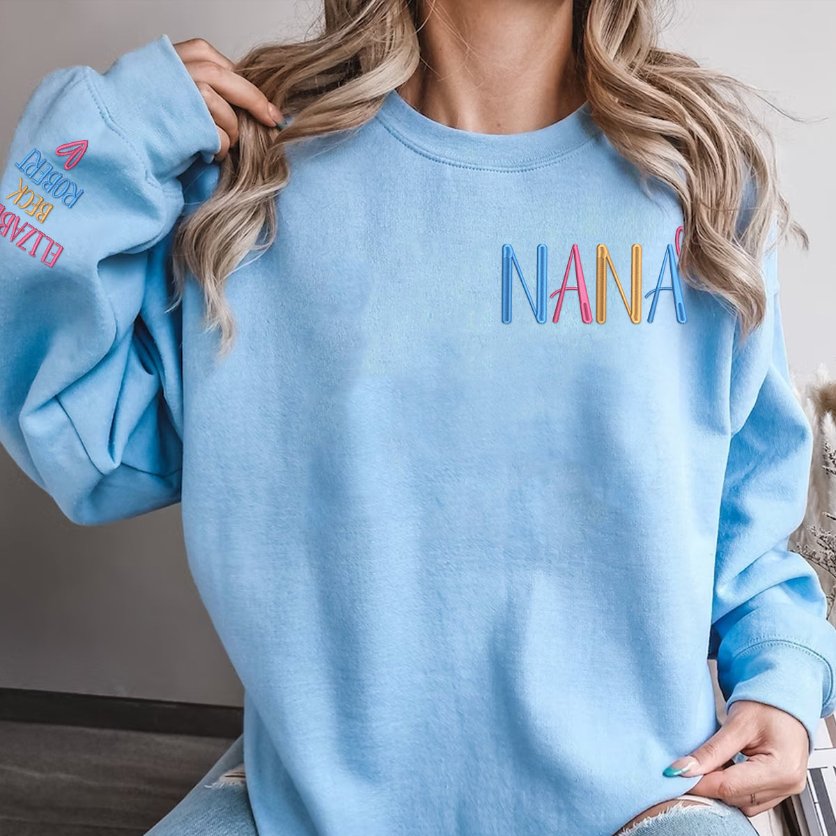 Custom Grandma Embroidery Shirt With Kids Name