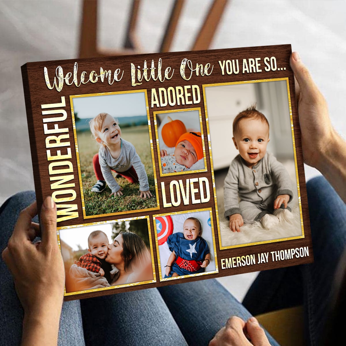 Welcome Little One You're So Adorable - Personalized Canvas - Gift For New Mom, Gift For Baby