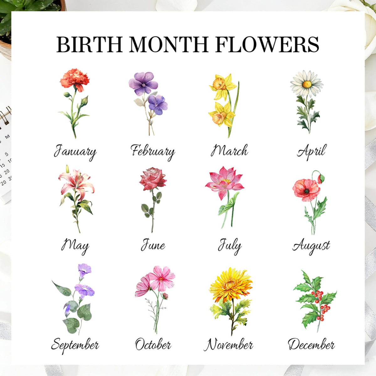 Personalized Mothers Jewelry Dish with Birth Flower, Custom Moms Trinket Dish, Birthday Gifts, Mother's Day Gifts, Personalized Gift for Mom