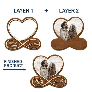 Custom Photo Car Visor Clip - Personalized Anniversary Wedding Gifts For Husband And Wife, Him And Her - Our Bond Feels Natural