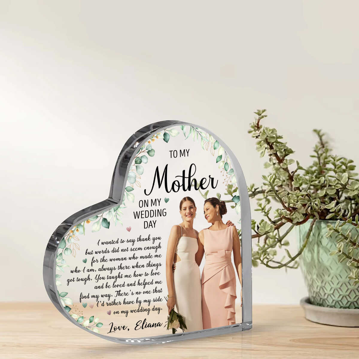 To My Mother I Wanted To Say Thank You - Personalized Acrylic Plaque - Gift For Mom On Wedding Day