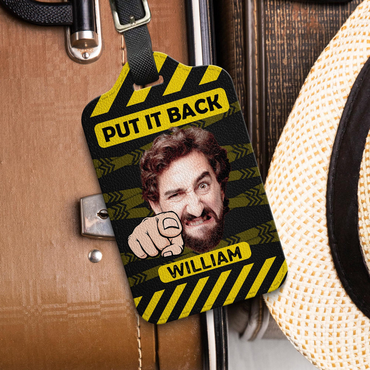 Personalized Photo & Name Luggage Tag, Unique Customizable Travel ID, Custom Travel Gift, Funny Customizable Bag Tag