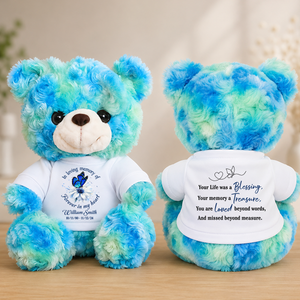Memorial Butterfly Forever In My Heart Teddy Bear - Memorial Gift - Personalized Plush Bear