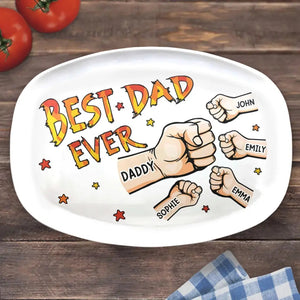 Best Papa Ever - Personalized Platter - Gift For Dad, Grandpa, Father's Day