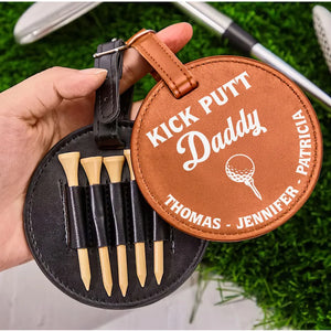 Kick Putt Dad - Personalized Golf Tee Bag - Gift For Golf dad, Gift For Father, Grandfather, Father's Day Gift