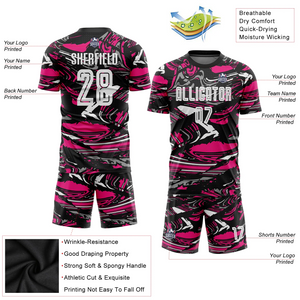Custom Figure White-Hot Pink Sublimation Soccer Uniform Jersey