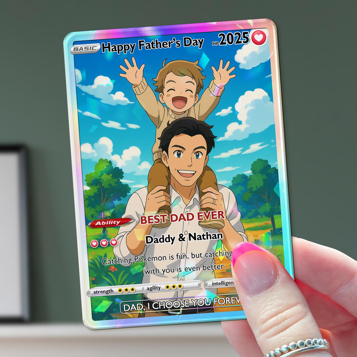 Father's Day Gift for Dad, Custom Father's Day Card, Personalized Gamer Dad Gift, Keepsake Card, Father's Day Or Birthday Gift For Dad