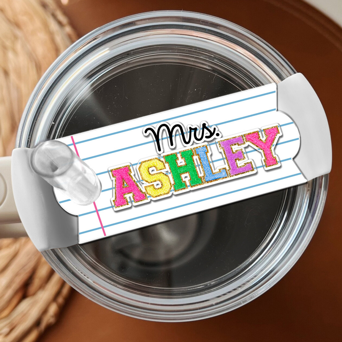 Teacher Appreciation Gifts, Personalized Teacher Tumbler Name Tag, Tumbler Topper Gift For Teacher, Tumbler Accessories Tag