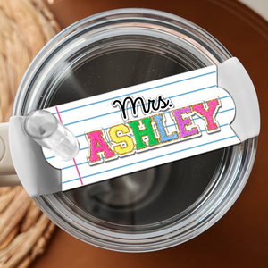 Teacher Appreciation Gifts, Personalized Teacher Tumbler Name Tag, Tumbler Topper Gift For Teacher, Tumbler Accessories Tag
