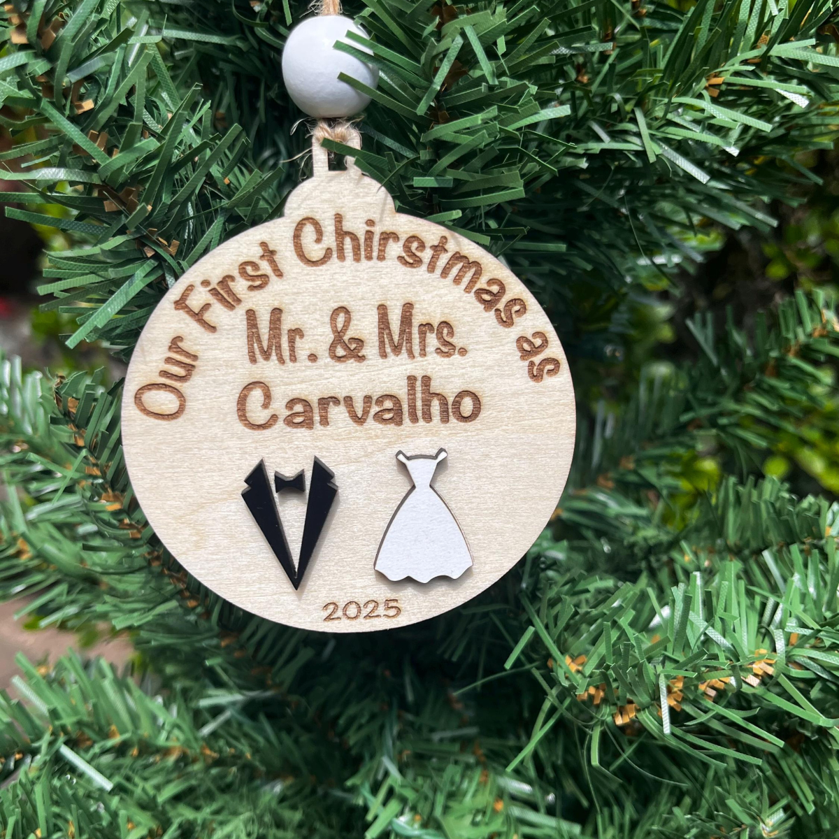 Our First Christmas Married Ornaments, Mr.&Mrs. Ornament Keepsake Newlywed Gifts, Personalized Wedding Christmas Ornament, Married Ornament