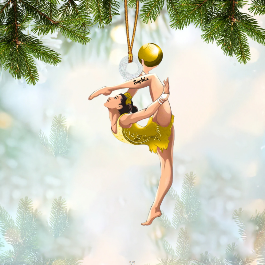 Gymnast Custom Name - Personalized Acrylic Ornament - Christmas Gift For Athletes, Gymnastics