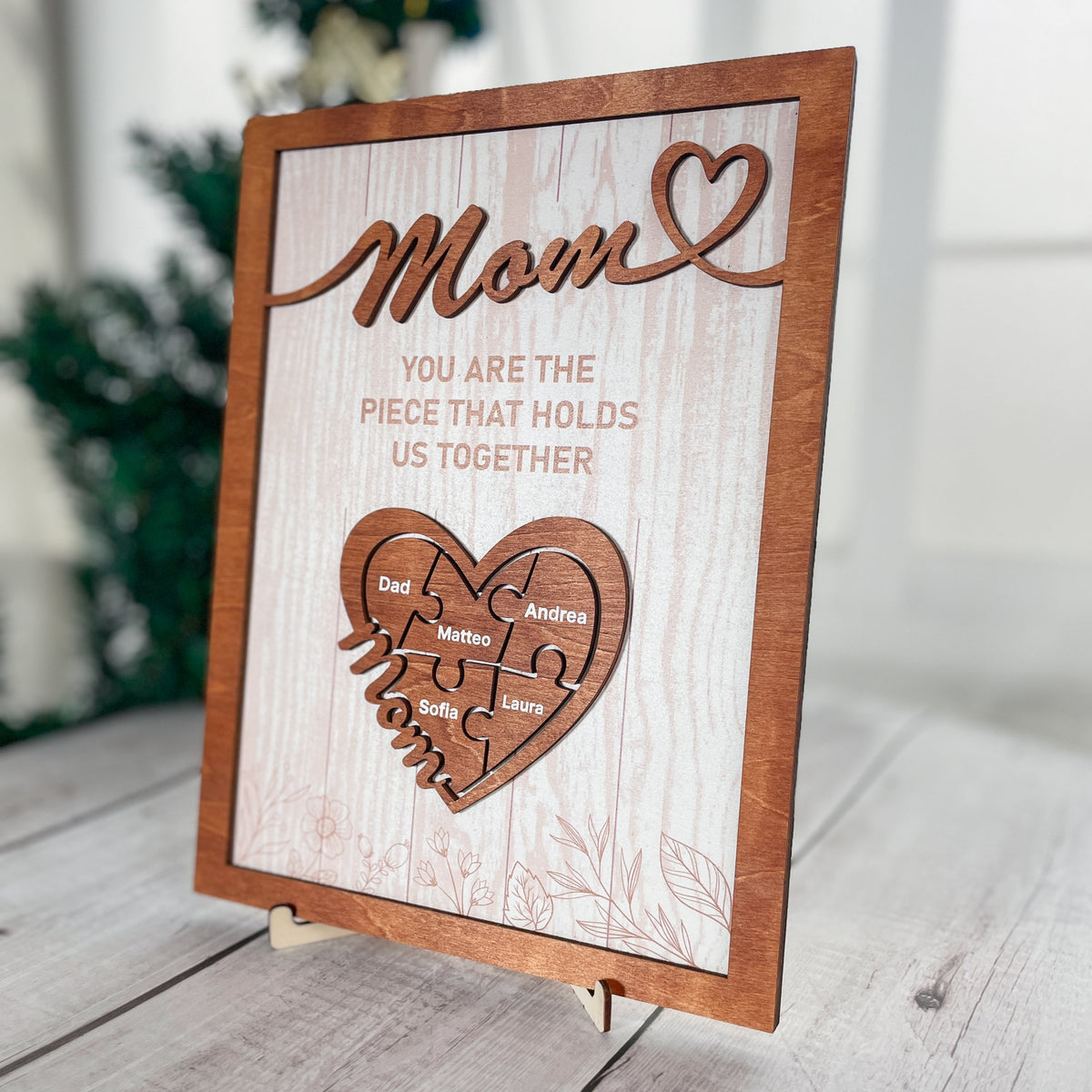 Mom The Piece Holds Us Together - Personalized Picture Frame - Mother's Day Gift, Mommy Gift