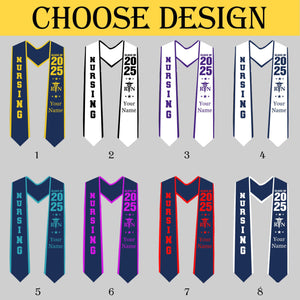 Custom Nursing Graduation Stole, Personalized Class of 2026 Sash, Graduation Day