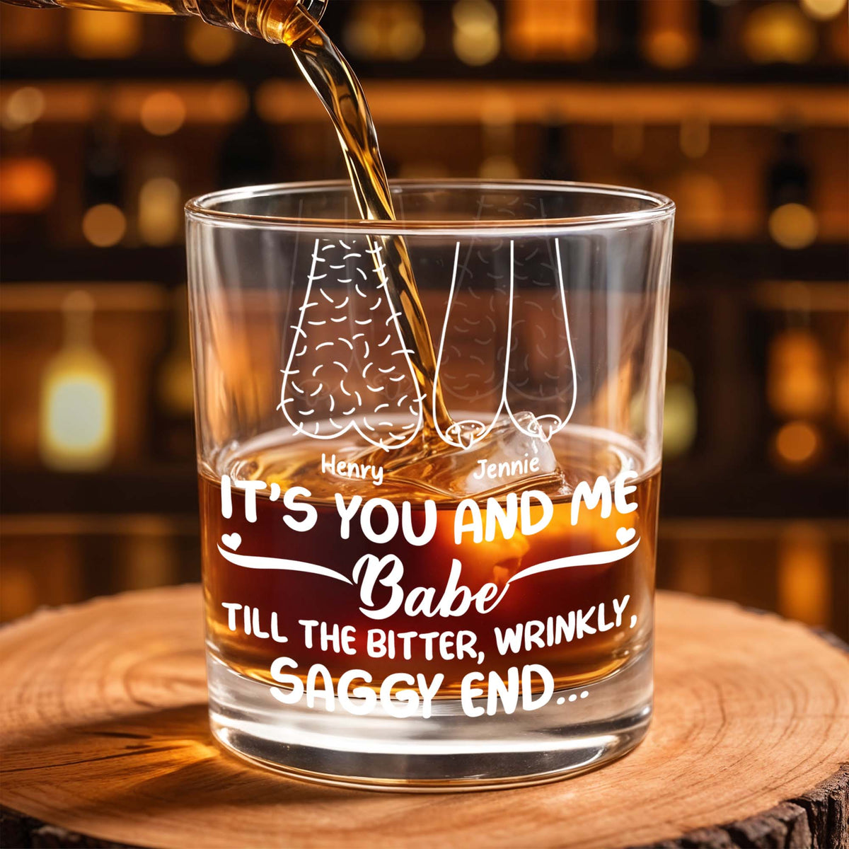It's You And Me Babe, Personalized Whiskey Glass, Gift For Couple
