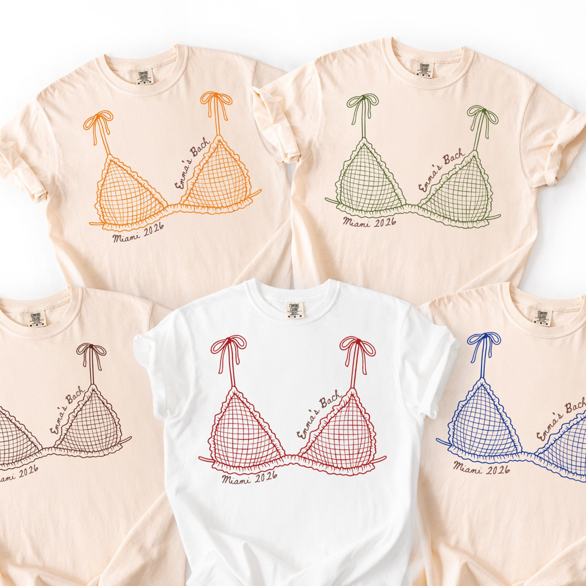 Personalized Bikini Bachelorette Shirt, Custom Beach Bach Party Shirt, Coastal Bachelorette Shirt, Bridal Party Shower Gift Bachelor Shirt