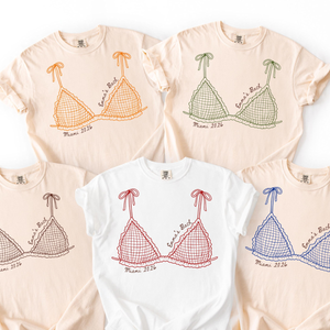 Personalized Bikini Bachelorette Shirt, Custom Beach Bach Party Shirt, Coastal Bachelorette Shirt, Bridal Party Shower Gift Bachelor Shirt