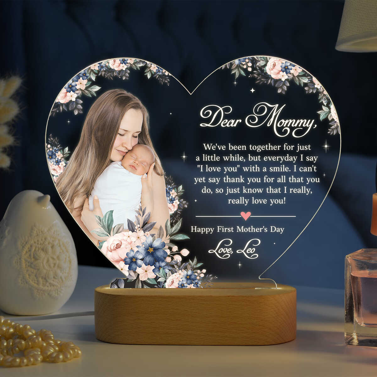 New Mom Personalized Night Light, First Mothers Day Gift For Mom, Mom Custom Night Light, New Mom Gifts