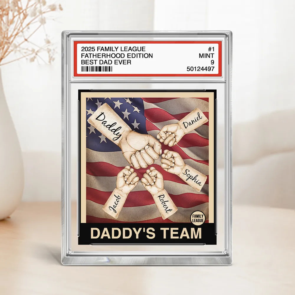 American Daddy's Team Dad Family League - Personalized Acrylic Plaque - Gift For Dad, Father's Day Gift