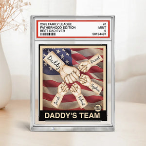 American Daddy's Team Dad Family League - Personalized Acrylic Plaque - Gift For Dad, Father's Day Gift