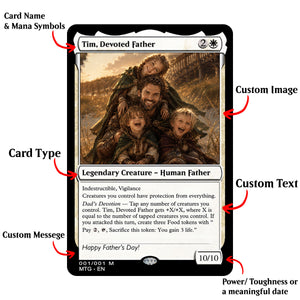 Father s Day Legendary Creature Card - Personalized Poke Card - Wallet Card