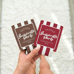 Personalized Coastal Bachelorette Can Cooler, Custom Can Cooler, Beach Bachelorette Party, Custom Party Favors