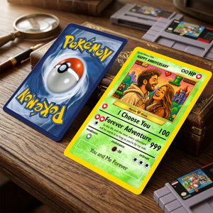 Pixel Poke Art Card - Couples Photo Card, Gift for Him, Anniversary Gift, Couple Photo Wallet Insert, Couples Gift, Wedding Gift