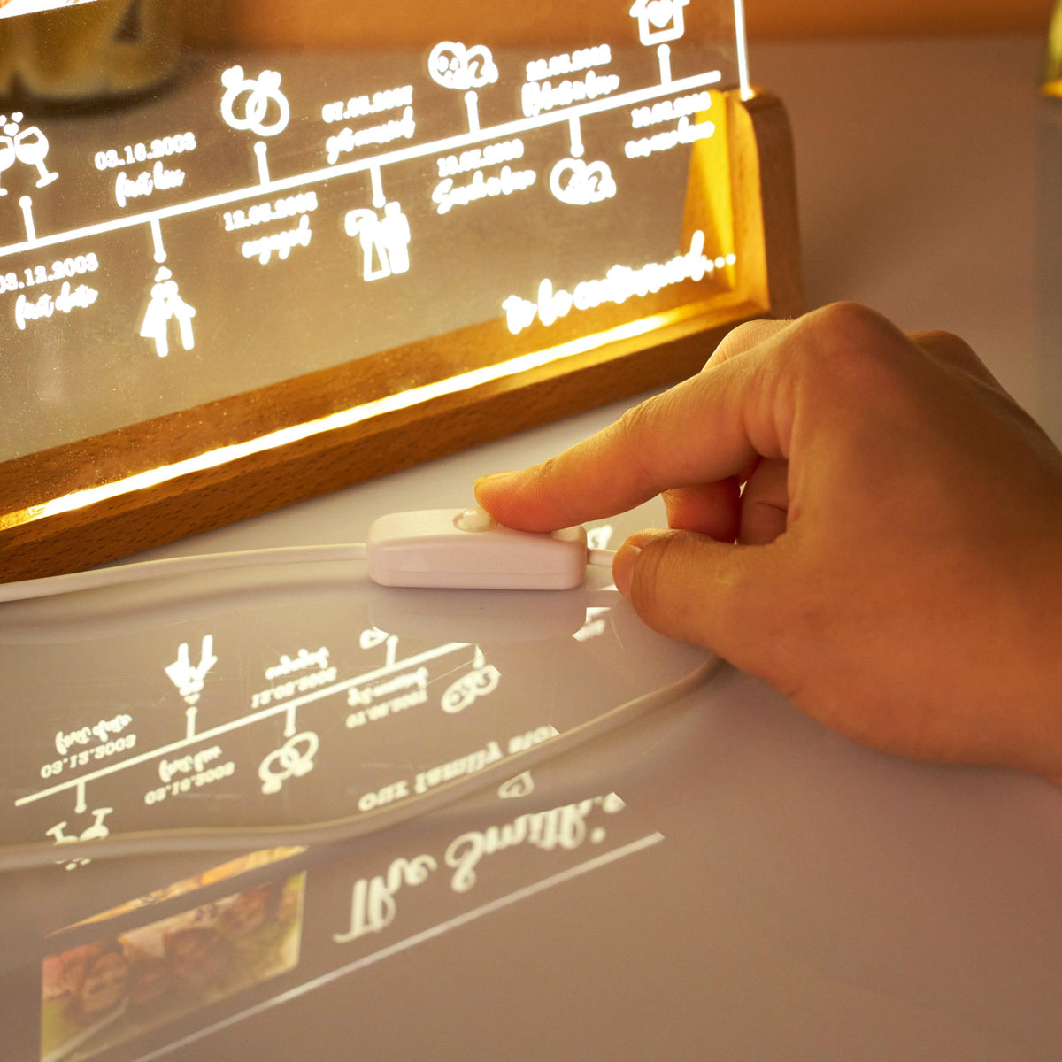 Personalized Love Story Timeline Decor Light Up, Customizable Anniversary Gift For Wife, Your Custom Love Story, Couple Gift