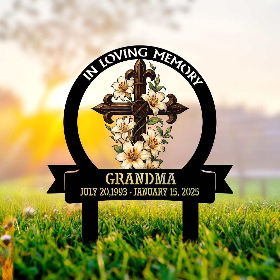 Custom Memorial Yard Sign, Metal Yard Stake, Tribute Garden Sign, Mother's Day Remembrance Gift, Grave Marker Decor