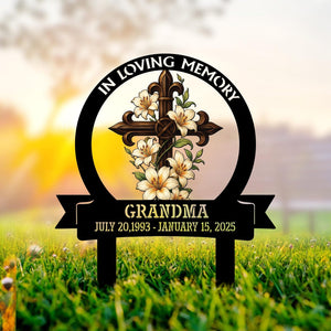 Custom Memorial Yard Sign, Metal Yard Stake, Tribute Garden Sign, Mother's Day Remembrance Gift, Grave Marker Decor