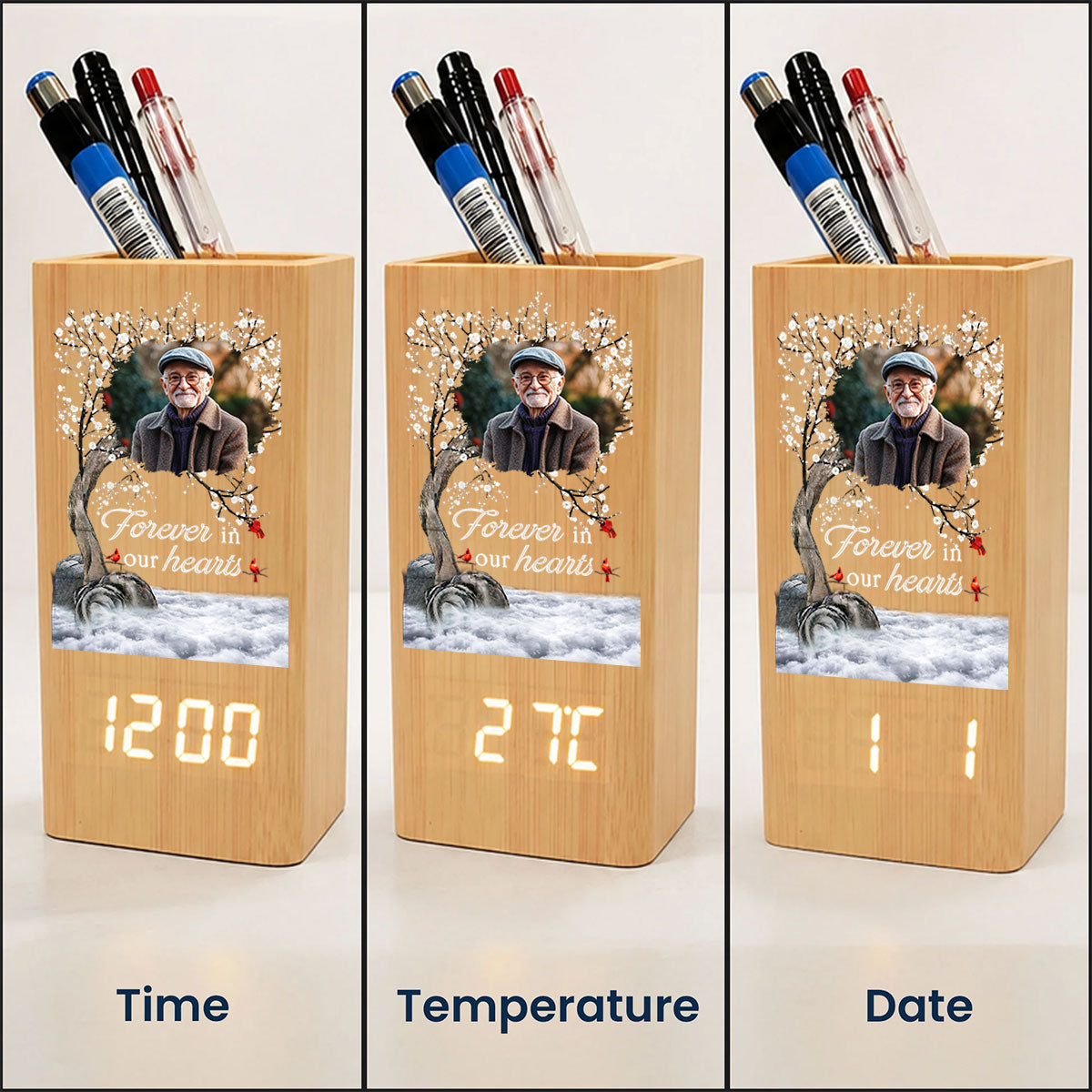 Memorial Gift I'm Always With You - Personalized Pen Holder With Clock