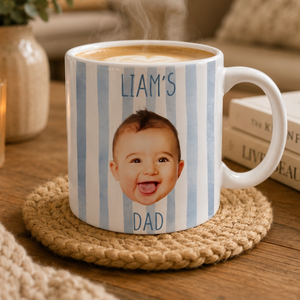Personalized Baby Face Mug, Custom Dad Mug, Father's Day Mug Gift for Dad, New Parents Gifts, Grandparent Present