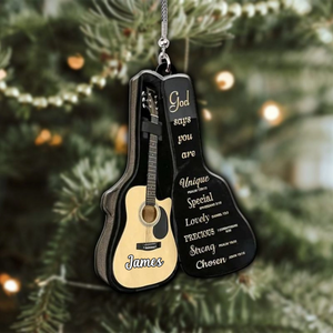 God Says You Are Harp Musical Instrument Personalized Shaped Ornament - Christmas Gift For Musician, Music Lovers