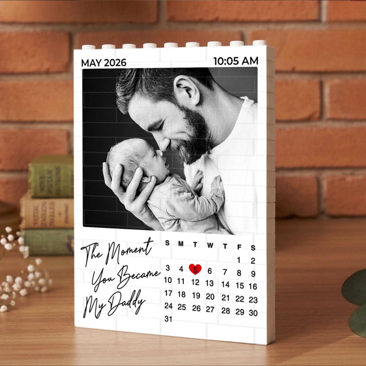 The Moment You Became My Daddy, Personalized Photo Building Blocks, Custom Daddy and Me, New Born Baby Photo Gift, First Fathers Day Gifts