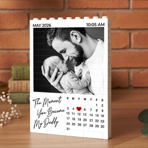 The Moment You Became My Daddy, Personalized Photo Building Blocks, Custom Daddy and Me, New Born Baby Photo Gift, First Fathers Day Gifts
