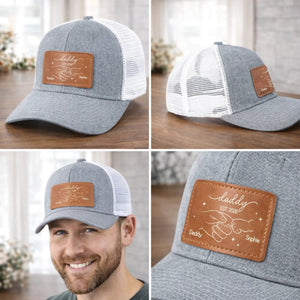 Legendary Daddy Vibe Personalized Leather Patch Hat - Gift For Dad, Father's Day Gift, New Dad Gift