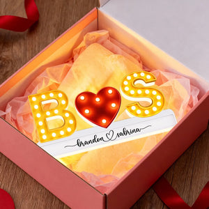 Eternal Love Couple Initials - Personalized Acrylic Light Box - Heartfelt Valentine's Day Gift, Anniversary Gift For Couple