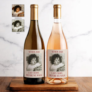 Custom Graduation Wine Label Gift, Personalized Photo Champagne Label, Graduation Party Favor, Class of 2026 Graduation Gift