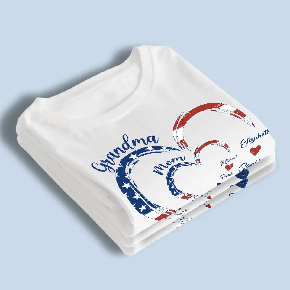 4th Of July First Mom Now Grandma - Personalized Apparel - Independence Day, 4th Of July Gift For Mom