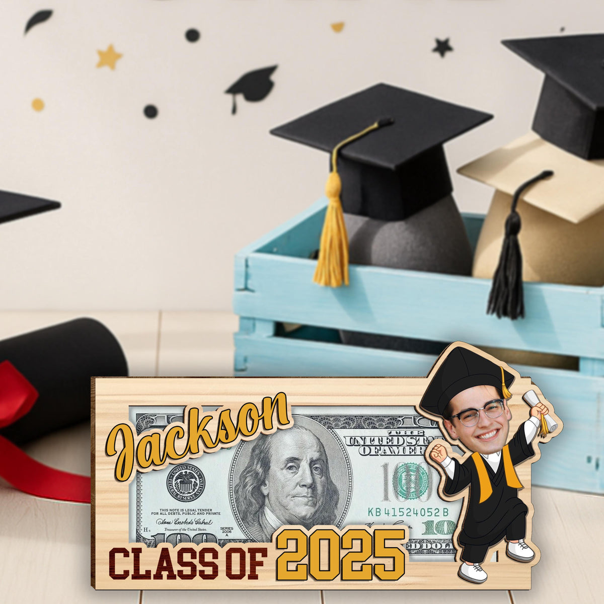 Personalized Graduation Money Holder, Perfect for Cash Gifts & Cards, Money Holder Gift for Graduation, Ideal for Gifts Celebrations