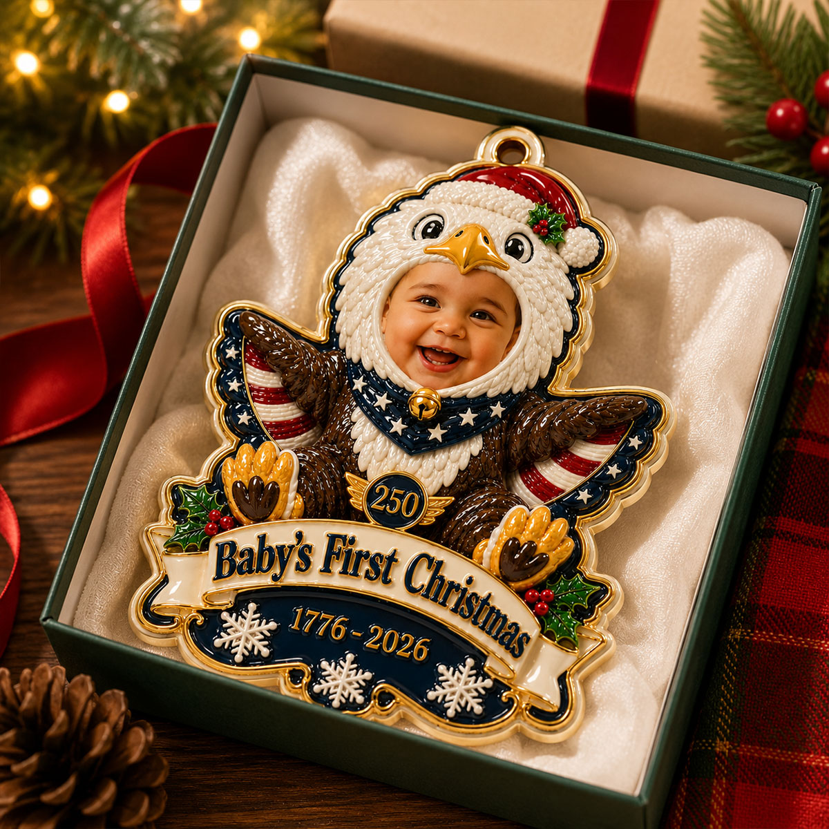 250th Baby Ornament 250th Anniversary - Real 3D Raised Ornament