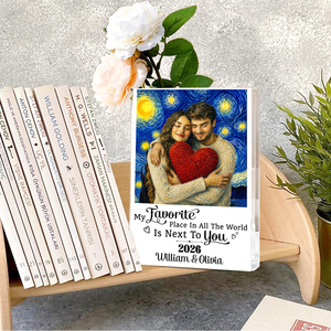 Next To My Love - Personalized Journal Clear Acrylic Book Vase for Flowers, Transparent Flower Vase for Home Decor