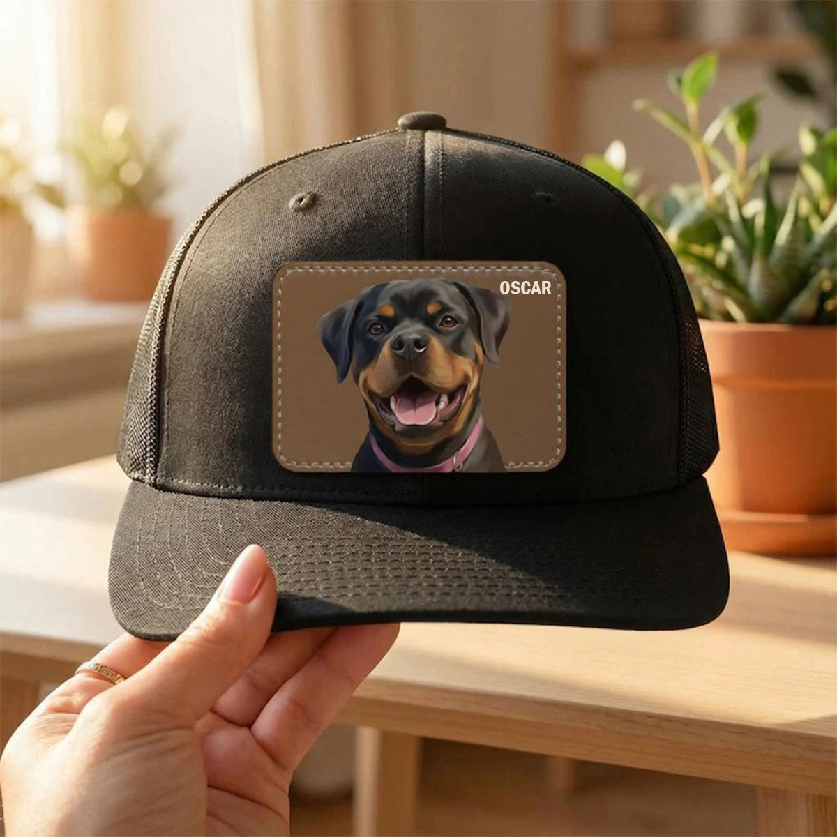 Personalized Pet Photo Trucker Hat Custom Dog Portrait Cap