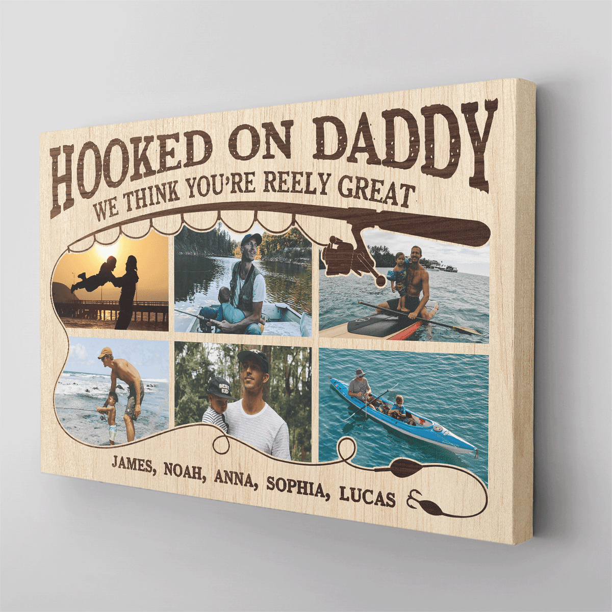 We Think You're A Reely Great Dad - Personalized Canvas - Gift For Dad, Father's Day, Birthday Gift