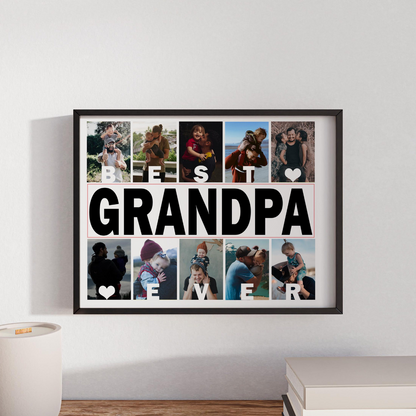 Personalized Grandpa Photo Collage, Grandpa Gift, Custom Gift For Grandpa, Grandpa Collage Print, Custom Gift from Grandkids to Grandpa